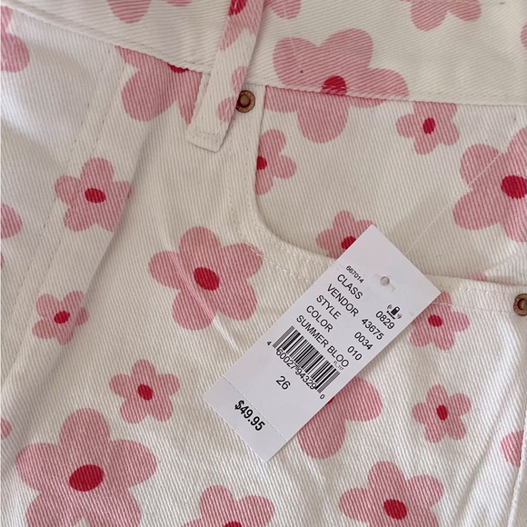 NEW PacSun Pink Flower Vintage High Rise denim shorts - Picture 5 of 8